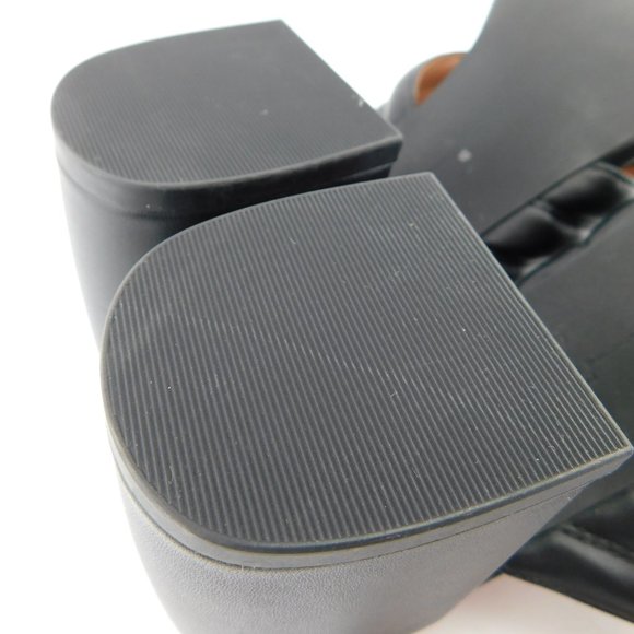 Unworn LINEA PAOLO Black Crossover Sling Back Block Heel Sandals 9.5 - Picture 7 of 8